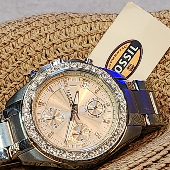 NWT FOSSIL Decker Chronograph Watch ES339 New Battery SS 8 inch - Picture 9 of 9
